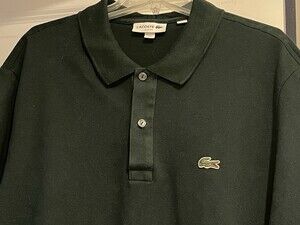 Lacoste Mens Classic Slim Fit Short Sleeve Polo Shirt Dark Green FR 7 XXL